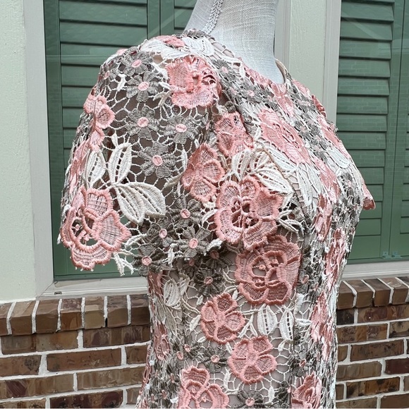 Calvin Klein Floral Embroidered Lace Sheath Dress - Picture 4 of 10